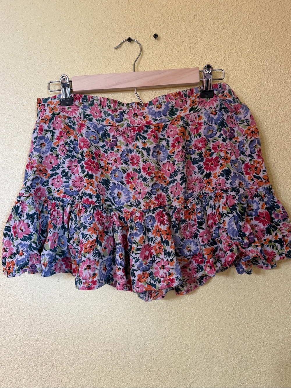 Angie Floral Ruffle Mini Skort - Pink Blue Multi